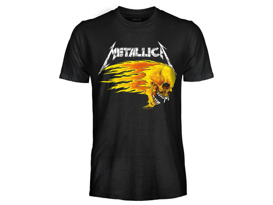 T-Shirt Metallica Pushead Flaming Skull