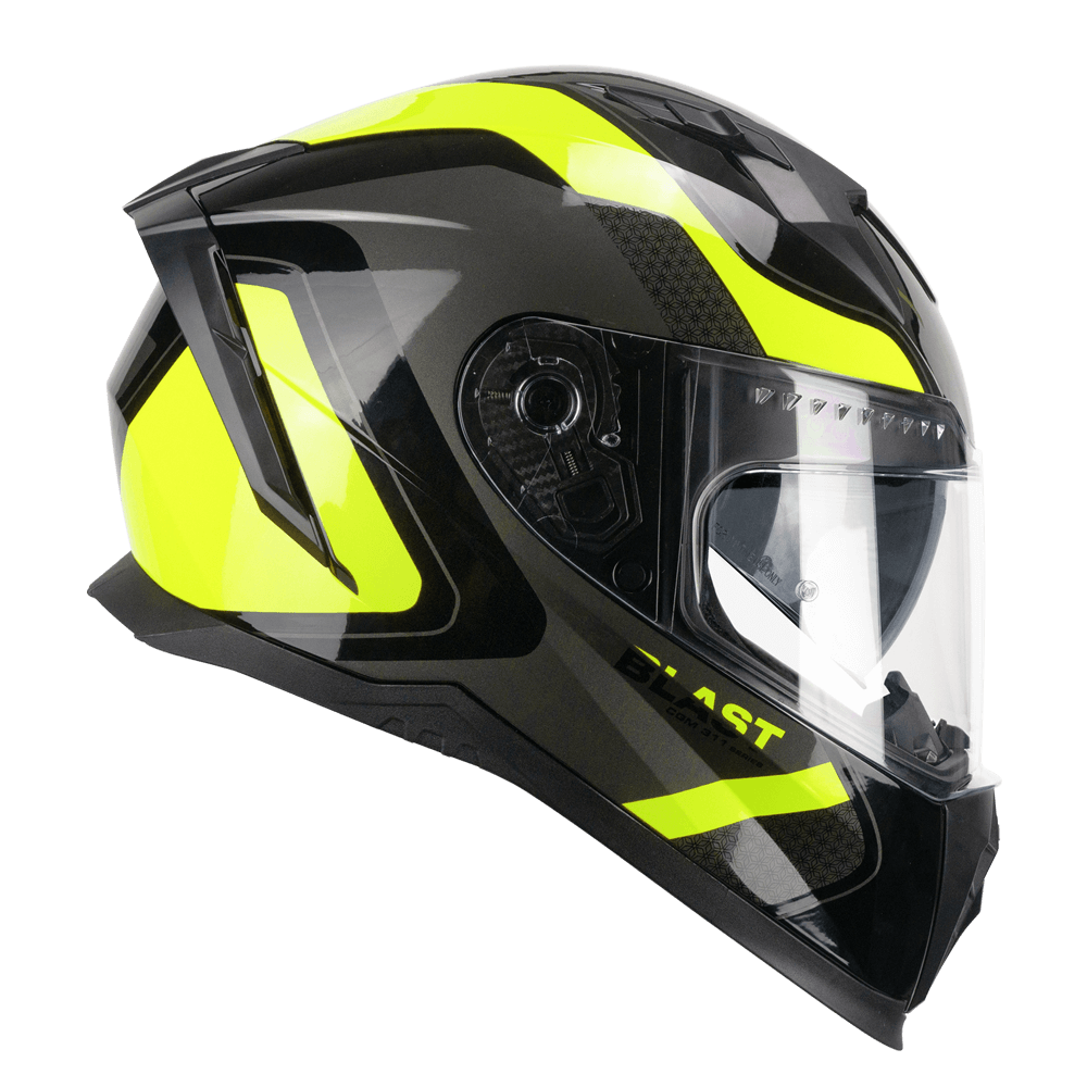 Casco Integrale Blast Nero/Giallo Fluo Lucido