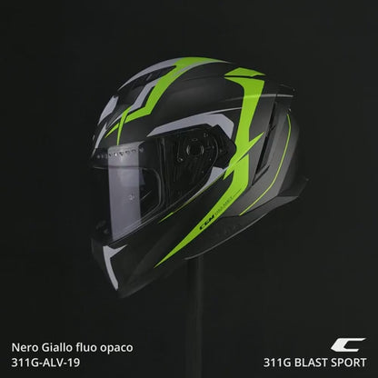 Casco Integrale Blast Nero/Giallo Fluo Opaco