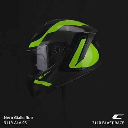 Casco Integrale Blast Nero/Giallo Fluo Lucido